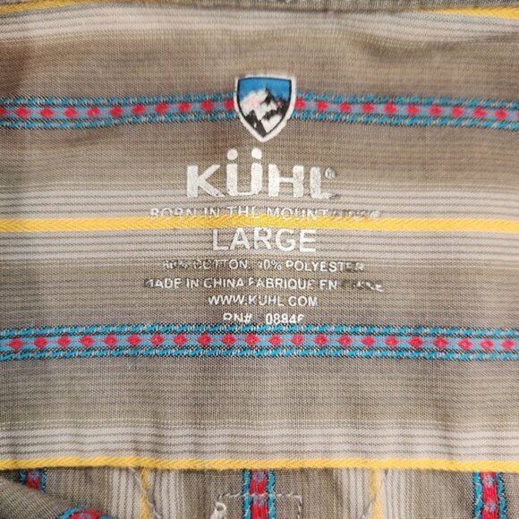 Kuhl Shirt Mens Large Gray Striped Short Sleeve Casual Hiking Outdoor Walking - Picture 5 of 10
